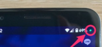 Androidスマホの小さい緑の点