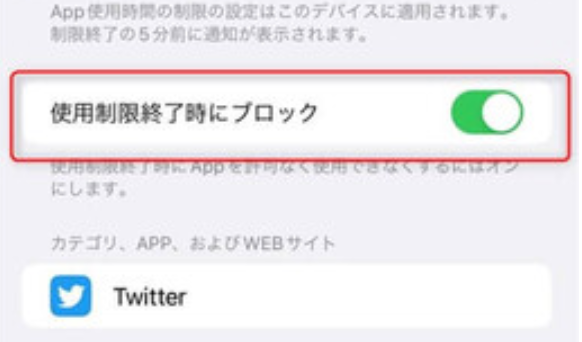 使用制限終了時にブロック